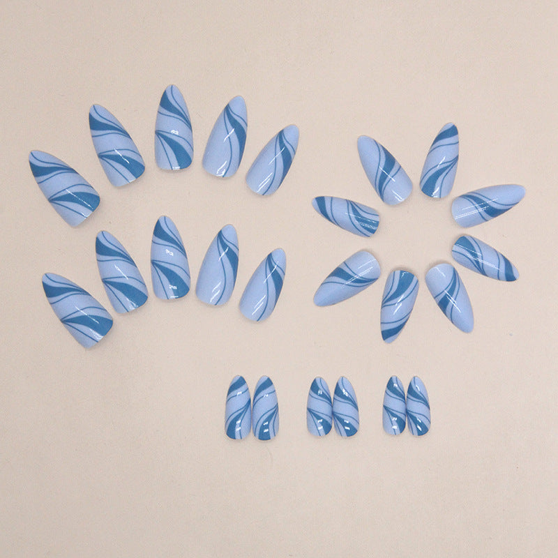 Nail 275 - Azure Wave (24Pcs) - Free Nail Kit Included
