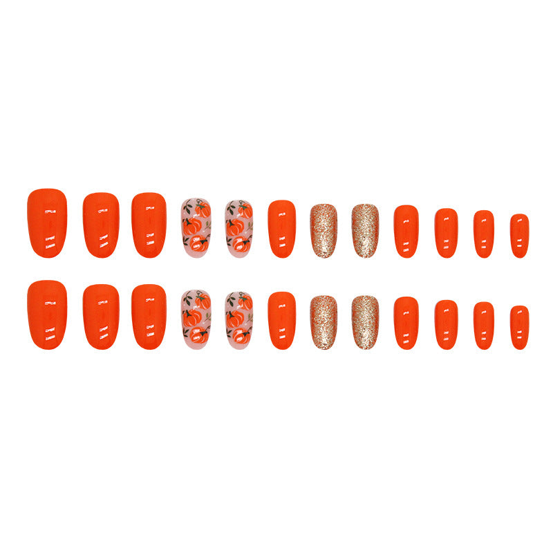 Nail 277 - Sunset Blooms (24Pcs) - Free Nail Kit Included