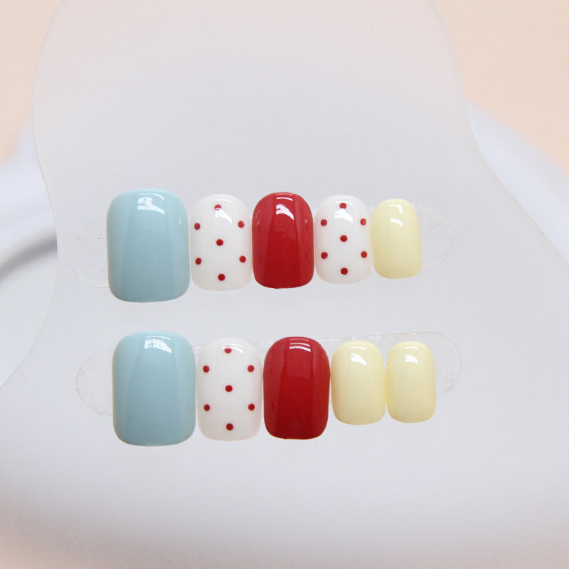 Nail 281 - Playful Polka (24Pcs) - Free Nail Kit Included
