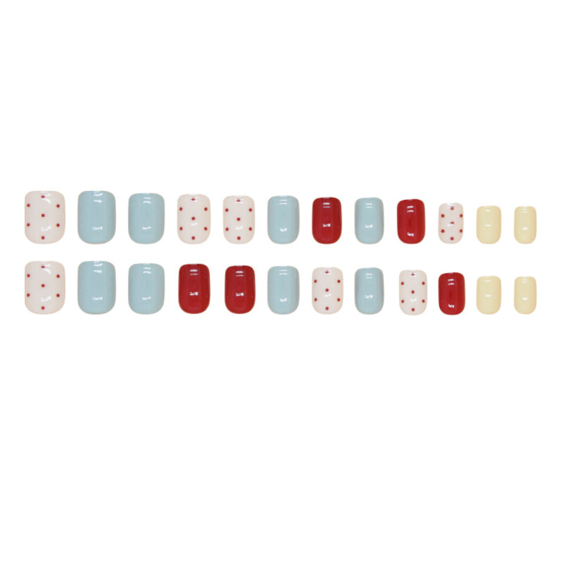 Nail 281 - Playful Polka (24Pcs) - Free Nail Kit Included