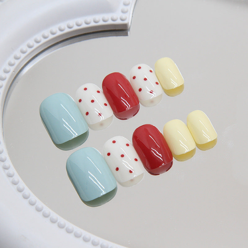 Nail 281 - Playful Polka (24Pcs) - Free Nail Kit Included