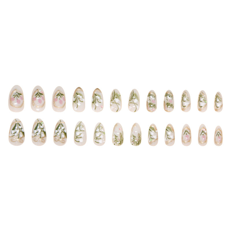Nail 285 - Garden Whispers (24Pcs) - Free Nail Kit Included