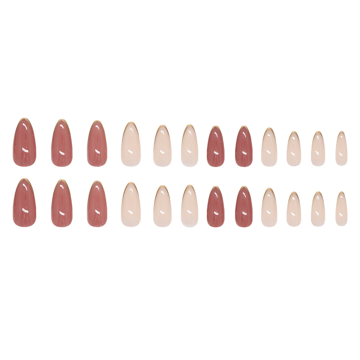 Nail 302 - Dawn Blossom (24Pcs) - Free Nail Kit Included