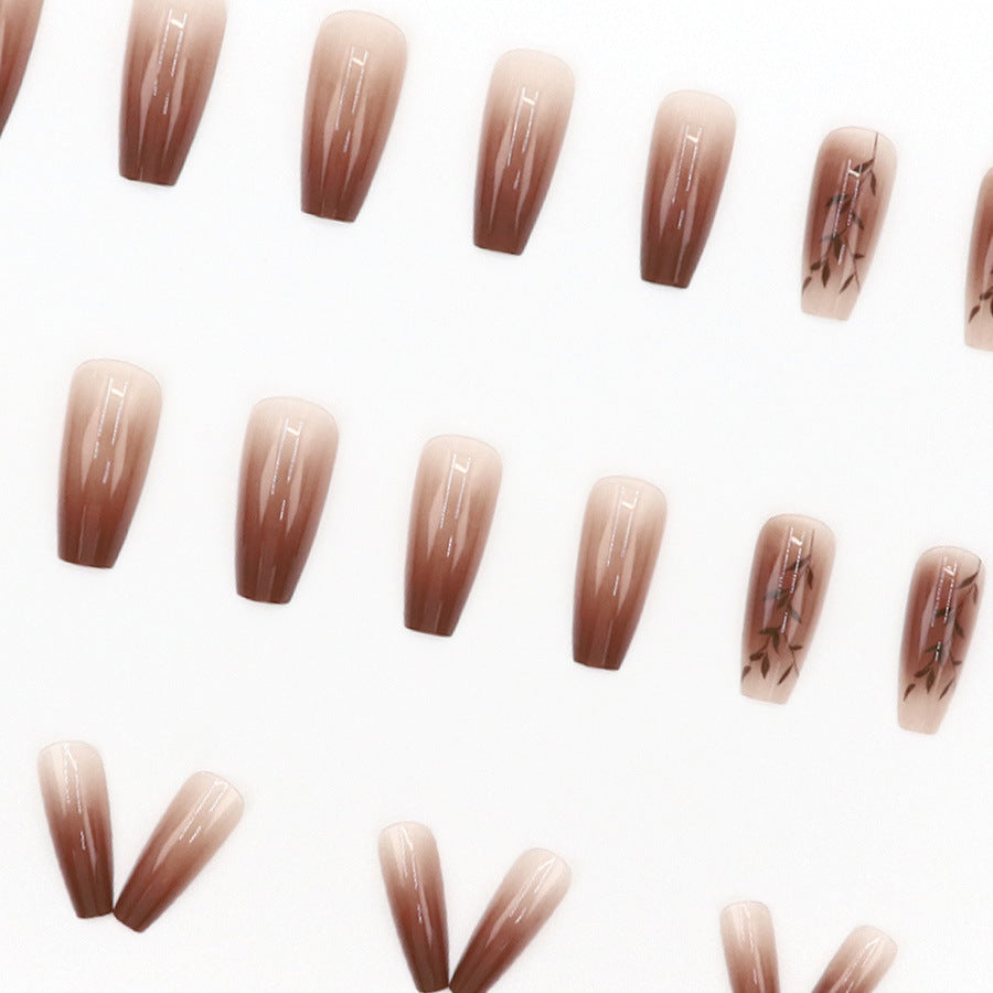Nail 327 - Caramel Harmony (24Pcs) - Free Nail Kit Included