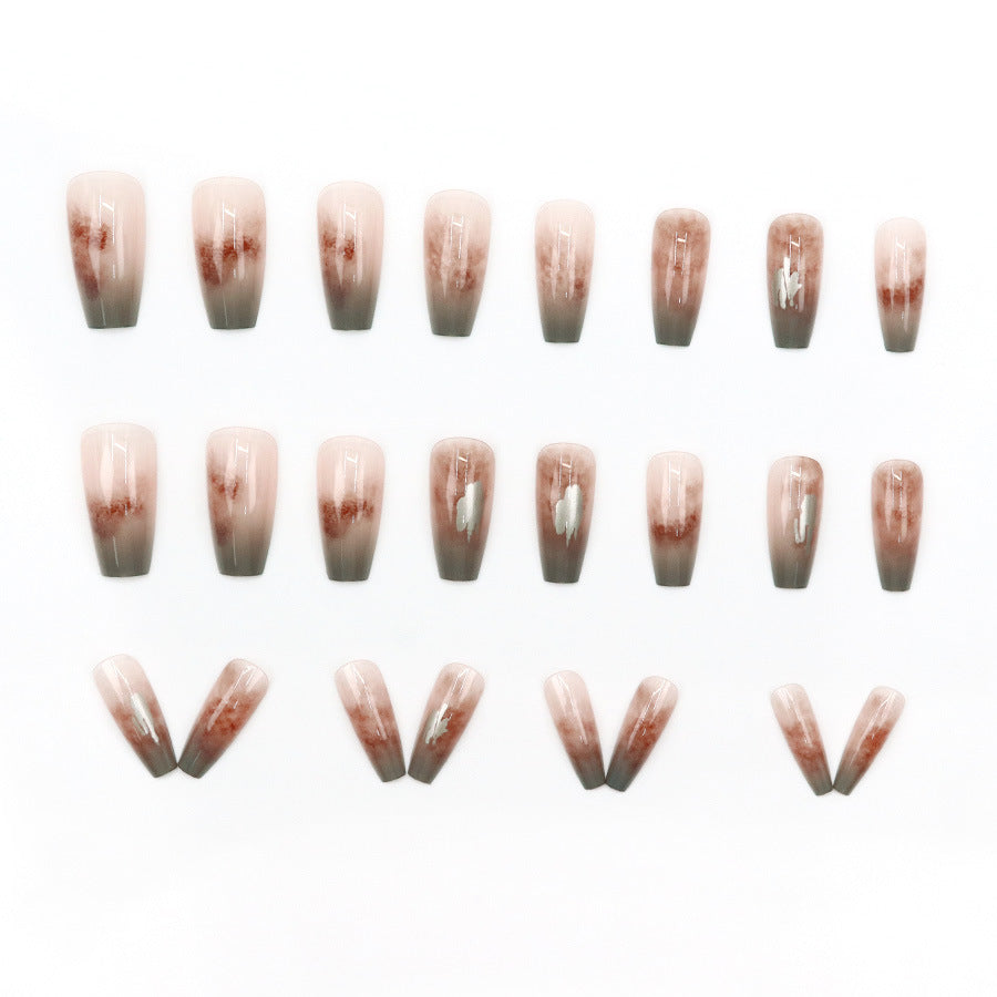 Nail 334 - Autumnal Elegance (24Pcs) - Free Nail Kit Included