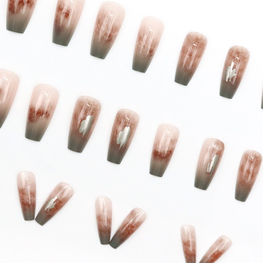 Nail 334 - Autumnal Elegance (24Pcs) - Free Nail Kit Included