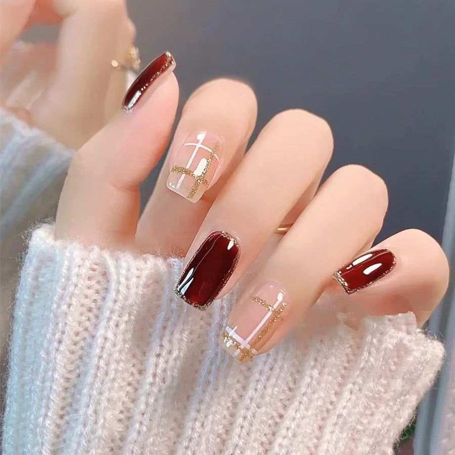 Nail 339 - Chocolate Truffle (24Pcs) - Free Nail Kit Included