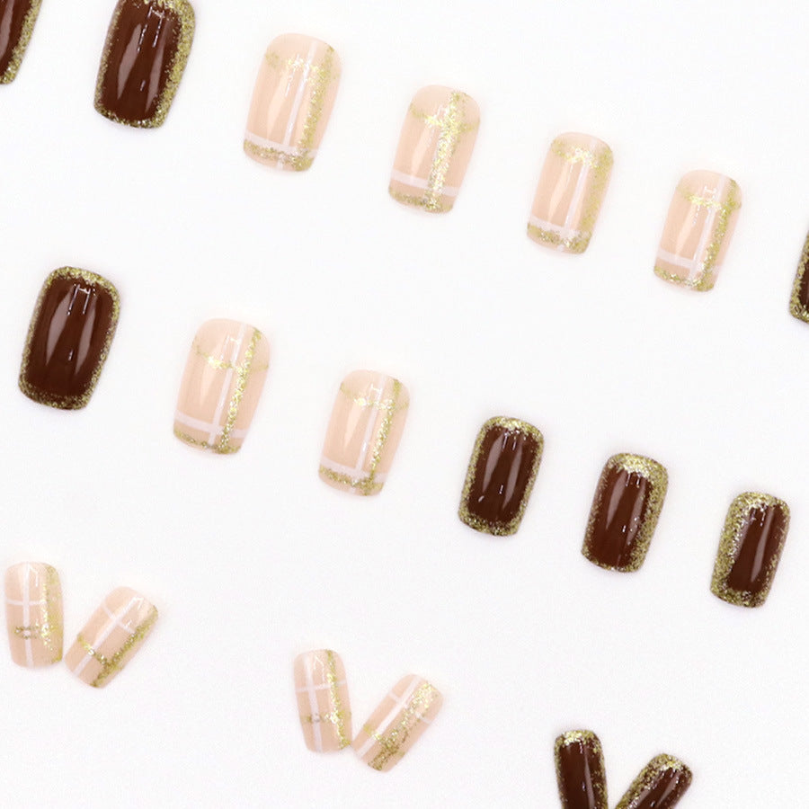 Nail 339 - Chocolate Truffle (24Pcs) - Free Nail Kit Included