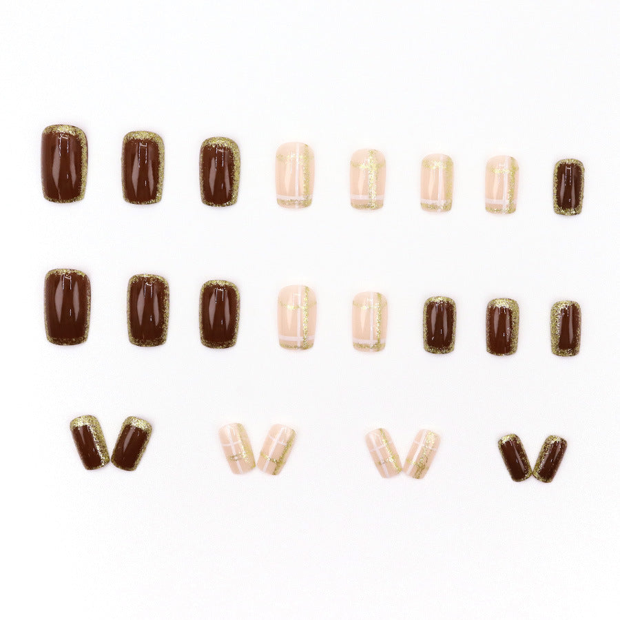 Nail 339 - Chocolate Truffle (24Pcs) - Free Nail Kit Included