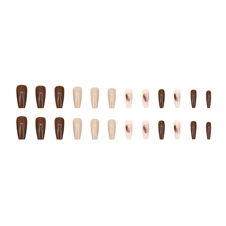 Nail 350 - Caramel Blend (24Pcs) - Free Nail Kit Included
