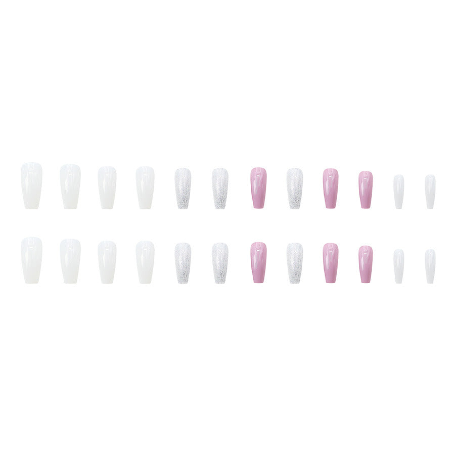 Nail 358 - Lavender Sparkle (24Pcs) - Free Nail Kit Included