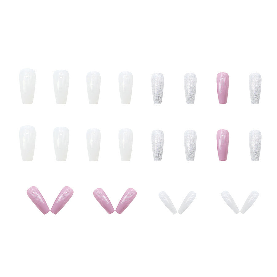 Nail 358 - Lavender Sparkle (24Pcs) - Free Nail Kit Included