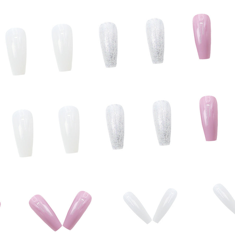 Nail 358 - Lavender Sparkle (24Pcs) - Free Nail Kit Included