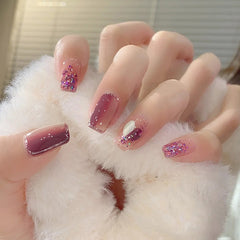 Nail 362 - Pink Sparkle (24Pcs) - Free Nail Kit Included