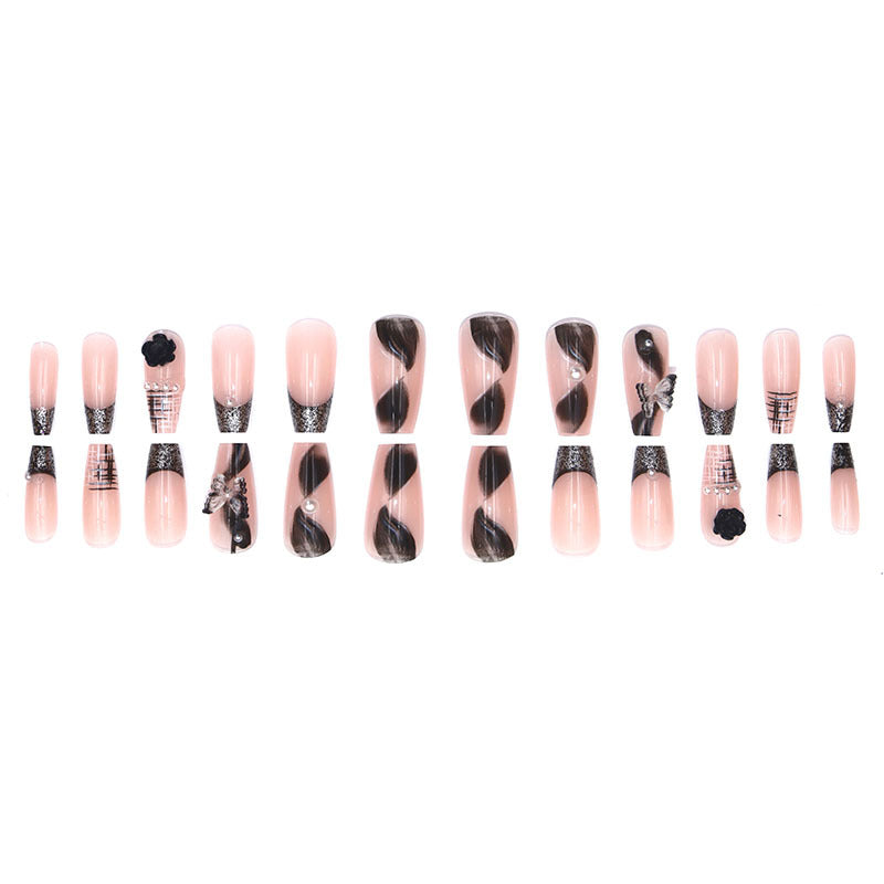 Nail 382 - Elegant Butterfly (24Pcs) - Free Nail Kit Included
