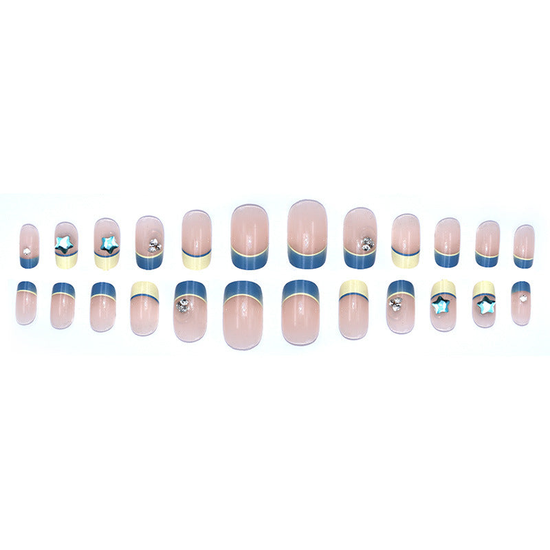 Nail 389 - Glittering Gemstones (24Pcs) - Free Nail Kit Included