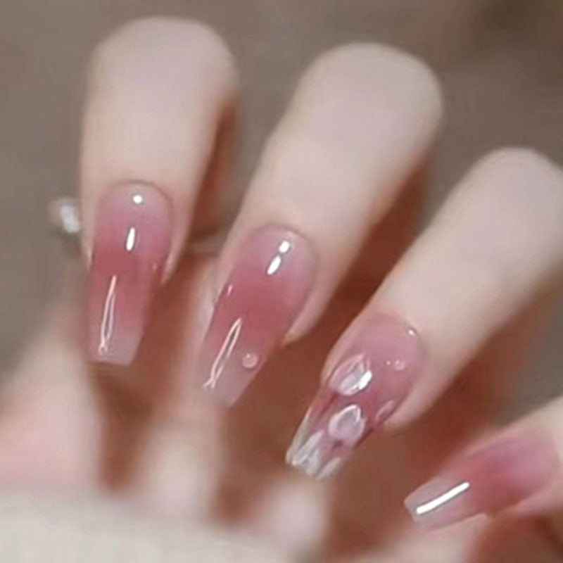 Nail 392 - Blush Petal(24Pcs) - Free Nail Kit Included