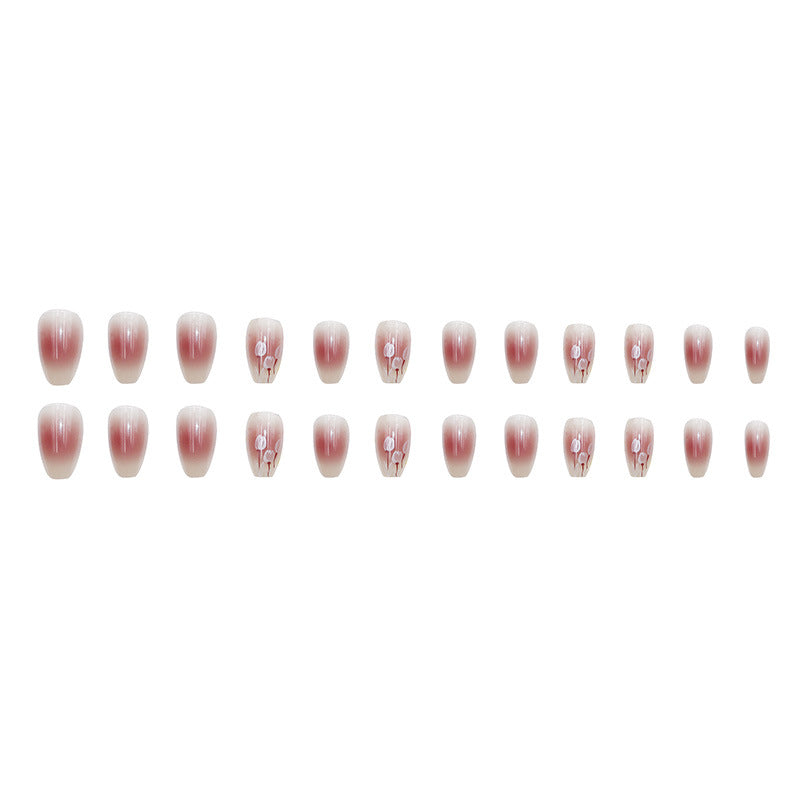Nail 392 - Blush Petal(24Pcs) - Free Nail Kit Included