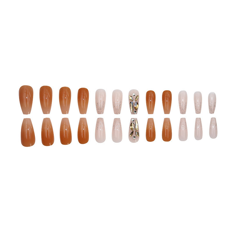 Nail 393 - Amber Aura  (24Pcs) - Free Nail Kit Included