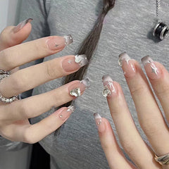Nail 404 - Silver Echo (24Pcs) - Free Nail Kit Included