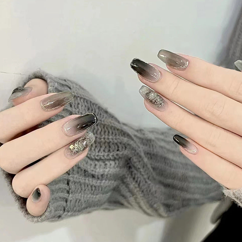Nail 413 - Gradient Sparkle (24Pcs) - Free Nail Kit Included