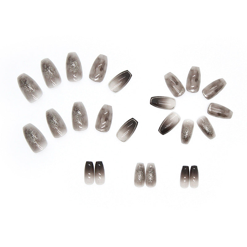 Nail 413 - Gradient Sparkle (24Pcs) - Free Nail Kit Included