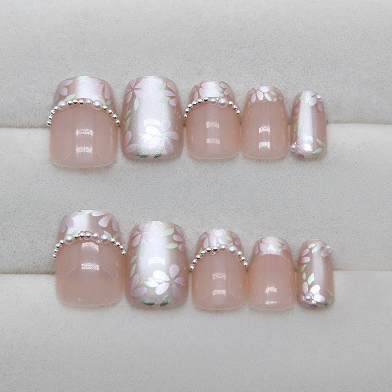 Nail 422 - Milky Aura Sheer Press-On Nails (24Pcs) - Free Nail Kit Included