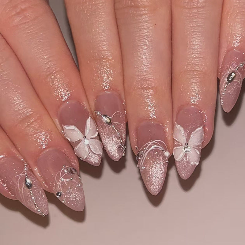 Nail 425 - 3D Floral Glitter (24Pcs) - Free Nail Kit Included