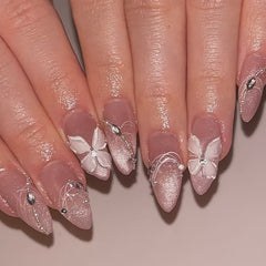 Nail 425 - 3D Floral Glitter (24Pcs) - Free Nail Kit Included