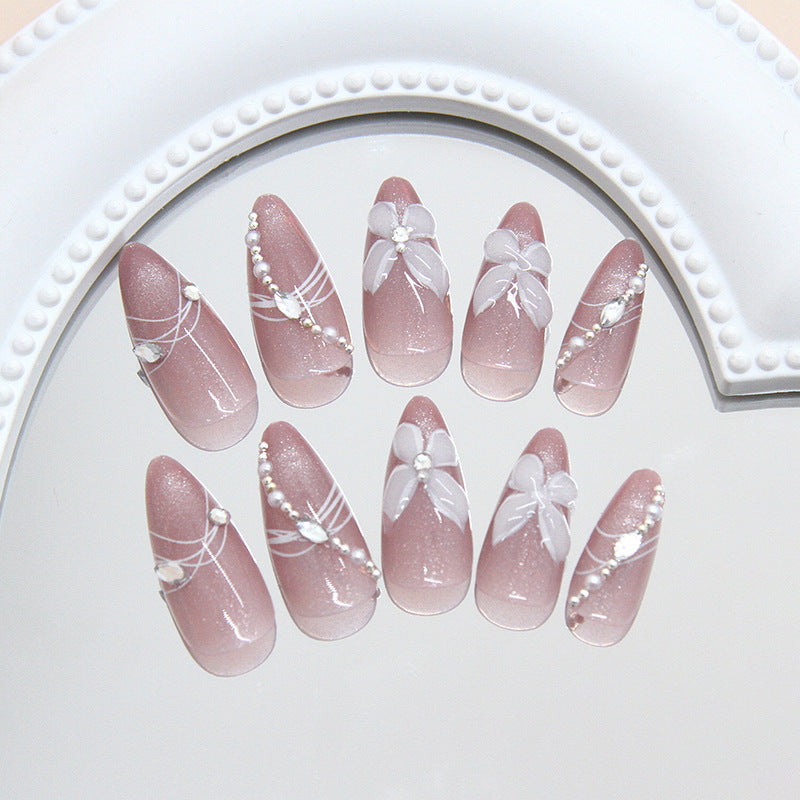 Nail 425 - 3D Floral Glitter (24Pcs) - Free Nail Kit Included