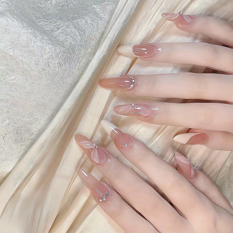 Nail 436 - Pink Cloud Veil (30Pcs) - Free Nail Kit Included