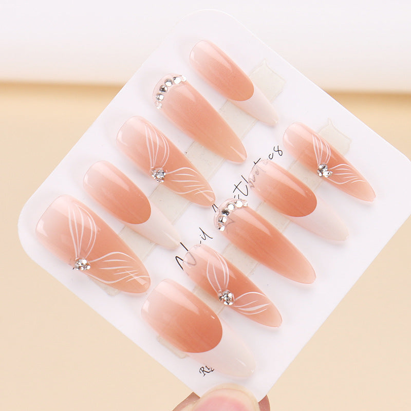 Nail 436 - Pink Cloud Veil (30Pcs) - Free Nail Kit Included