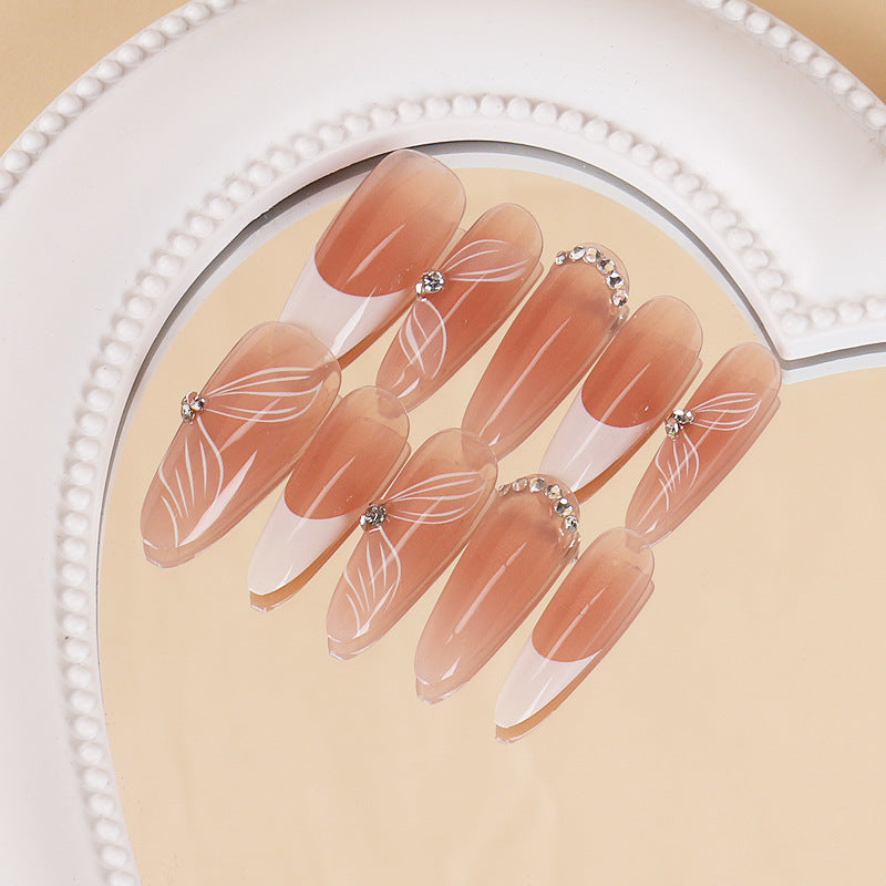 Nail 436 - Pink Cloud Veil (30Pcs) - Free Nail Kit Included