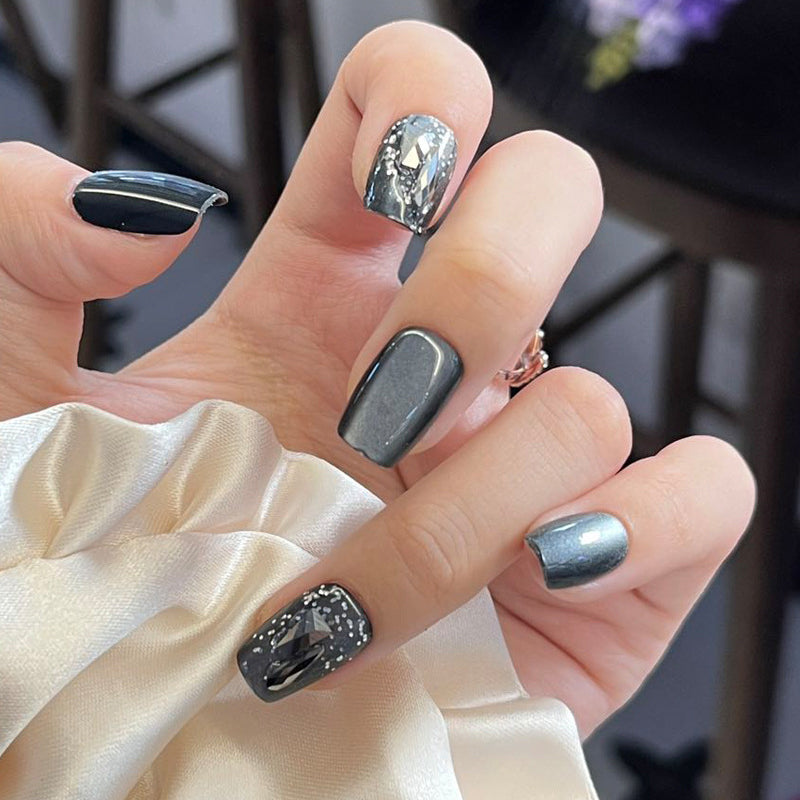 Nail 440 - Starry Night Sky Design(30Pcs) - Free Nail Kit Included
