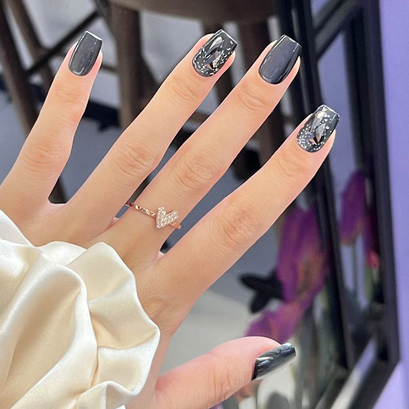 Nail 440 - Starry Night Sky Design(30Pcs) - Free Nail Kit Included