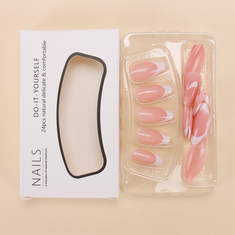 Nail 442 - Nude Elegance Press-On Nails (24Pcs) - Free Nail Kit Included