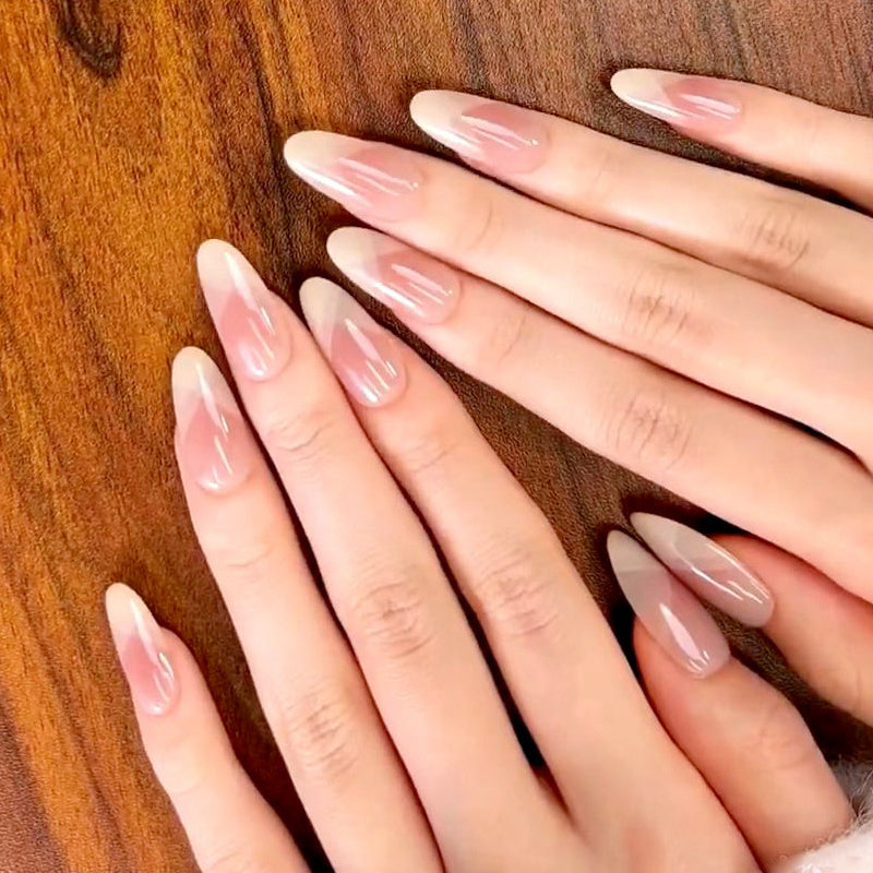 Nail 449 - Nude Elegance (30Pcs) - Free Nail Kit Included