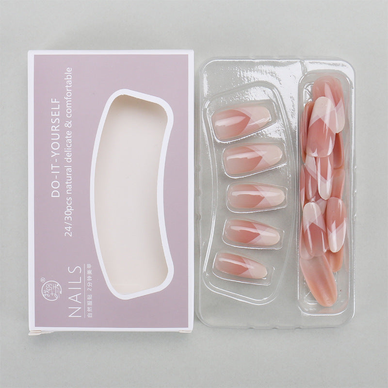Nail 449 - Nude Elegance (30Pcs) - Free Nail Kit Included