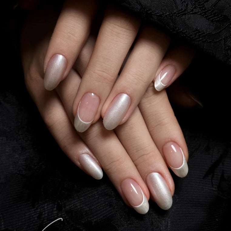 Nail 451 - Metallic Nude (30Pcs) - Free Nail Kit Included