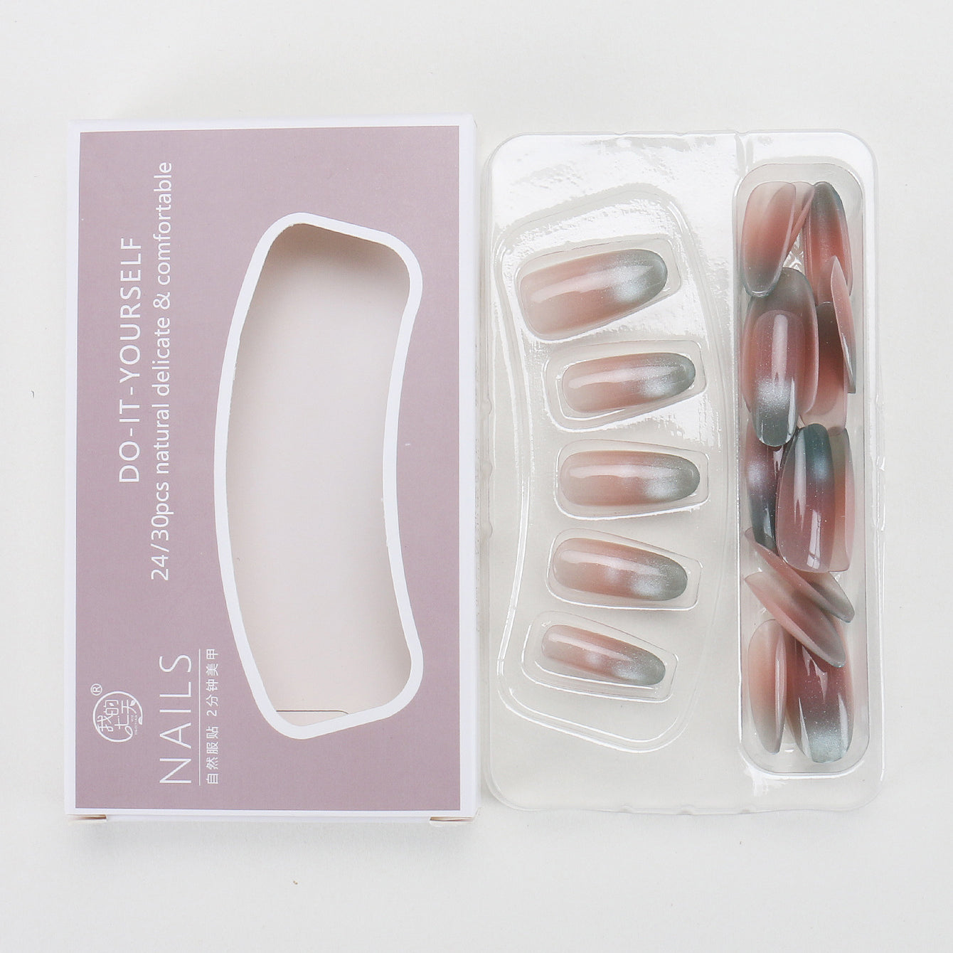 Nail 454 - Celestial Gradient (30Pcs) - Free Nail Kit Included