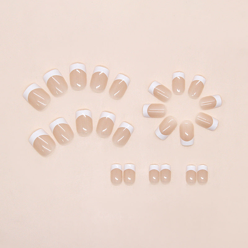 Nail 515 - Elegant Modern Touch French (24Pcs) - Application Kit Included