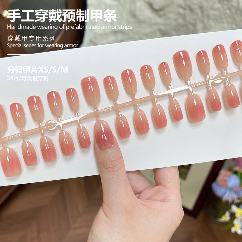 Nail 558 - Soft Nude Gradient (30Pcs) - Application Kit Included
