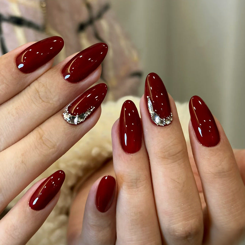 Nail 582 - Slightly Tipsy Burgundy (30Pcs) - Application Kit Included