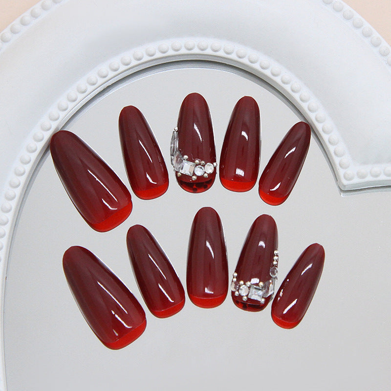 Nail 582 - Slightly Tipsy Burgundy (30Pcs) - Application Kit Included