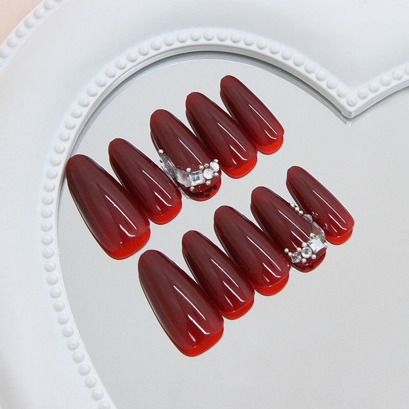 Nail 582 - Slightly Tipsy Burgundy (30Pcs) - Application Kit Included