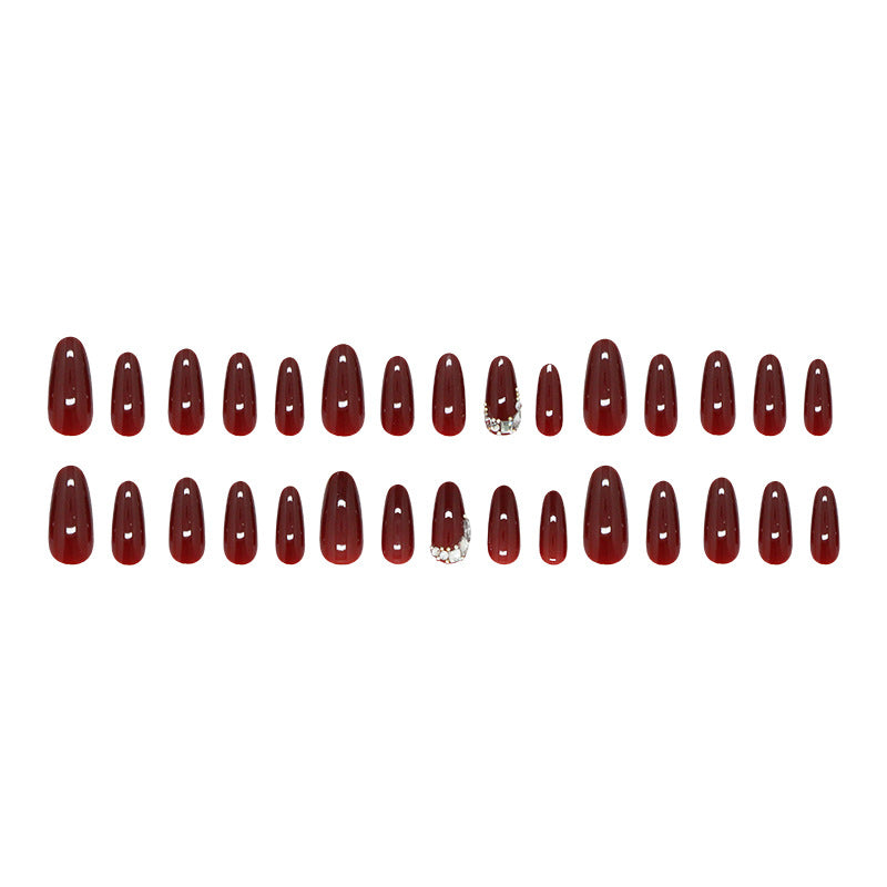 Nail 582 - Slightly Tipsy Burgundy (30Pcs) - Application Kit Included