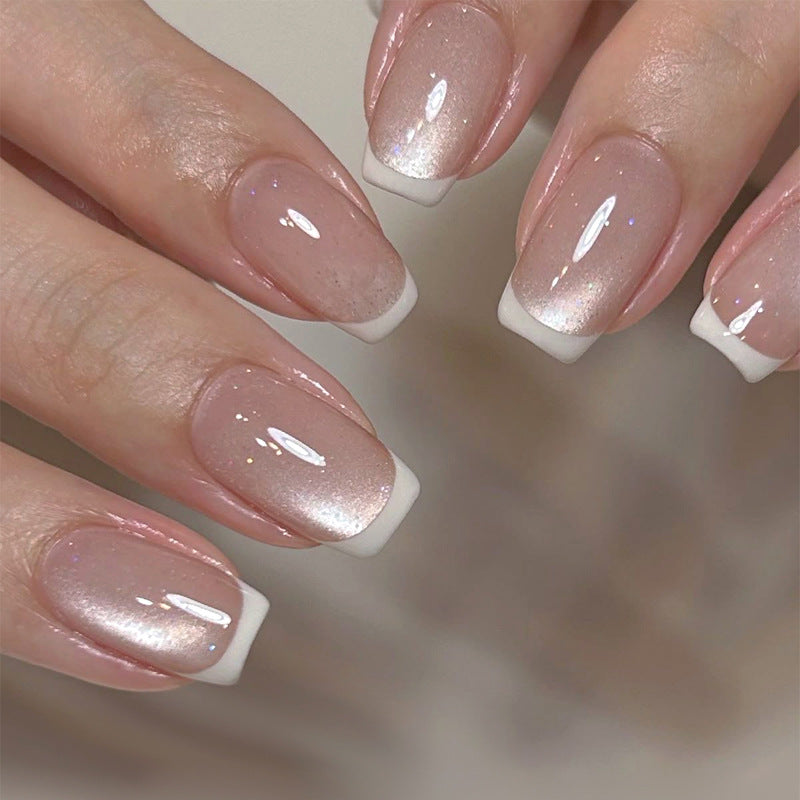 Nail 635 - Nude Powder Glitter (30Pcs) - Free Application Kit Included