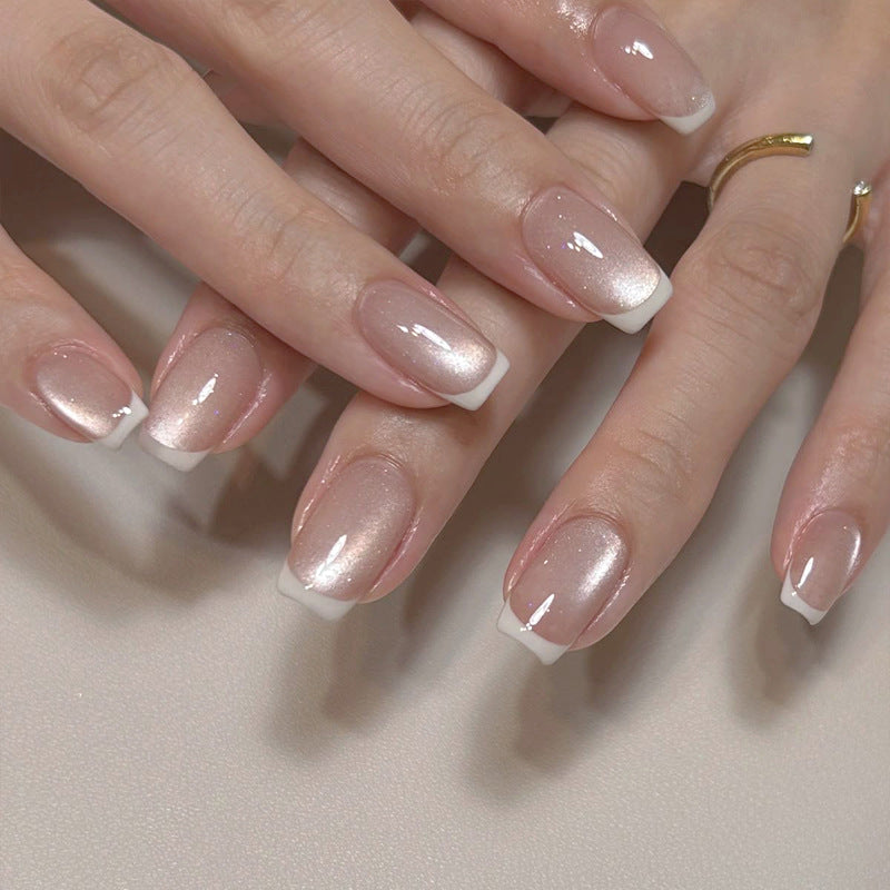 Nail 635 - Nude Powder Glitter (30Pcs) - Free Application Kit Included