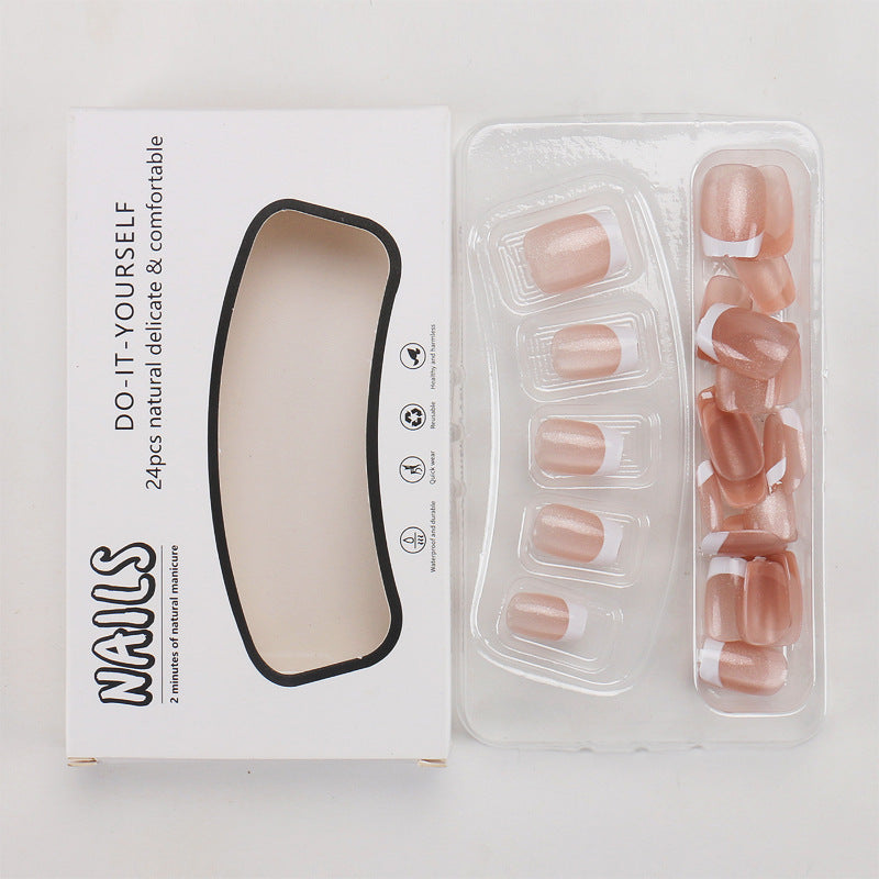Nail 635 - Nude Powder Glitter (30Pcs) - Free Application Kit Included