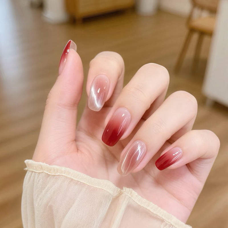 Nail 656 - Pink Gradient Ombre Press-On Nails (30Pcs) - Application Kit Included